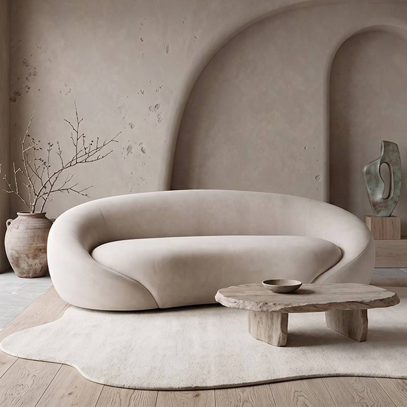 RAMON 2-Seater Sofa Ecru Fabric