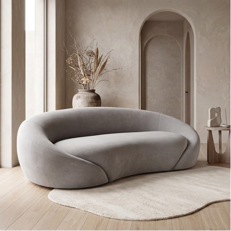 RAMON 2-Seater Sofa Grey Fabric