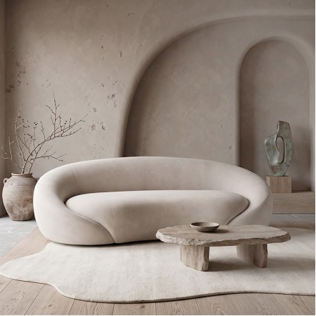 RAMON 3-Seater Sofa Ecru Fabric