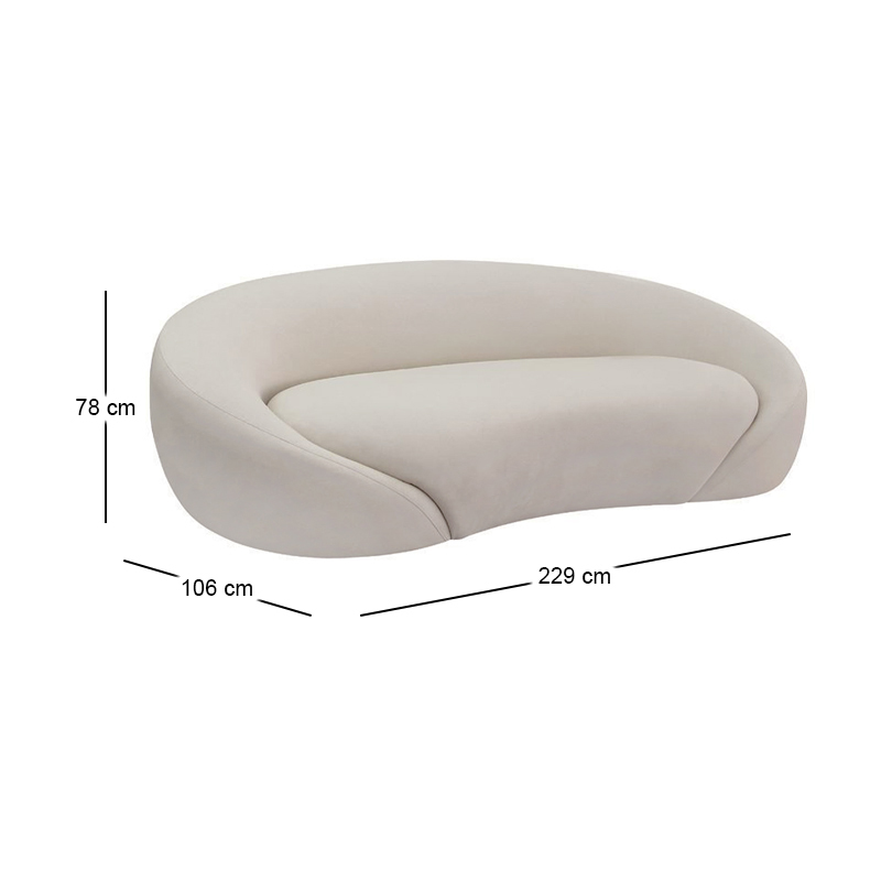 RAMON 3-Seater Sofa Ecru Fabric