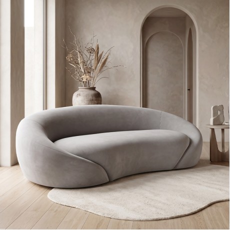RAMON 3-Seater Sofa Grey Fabric