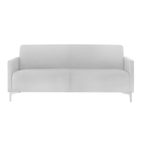 Καναπές STYLE διθέσιος τεχνόδερμα Pu σε χρώμα λευκό 112x71x72εκ.