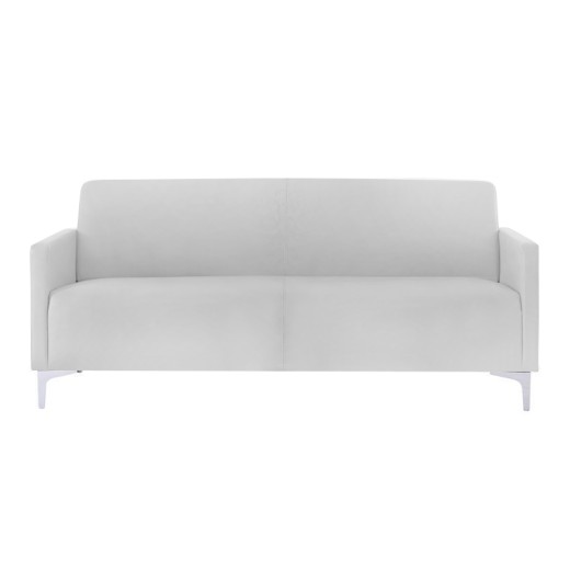 Καναπές STYLE διθέσιος τεχνόδερμα Pu σε χρώμα λευκό 112x71x72εκ.