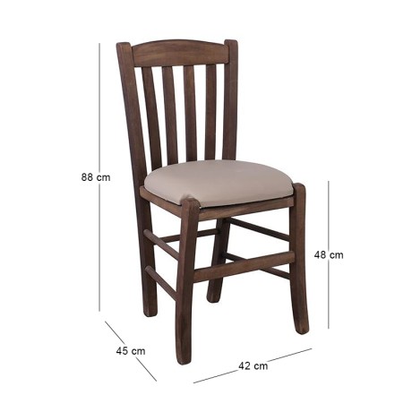 CASA Beech Chair Impregnation Walnut/Pu Cappuccino