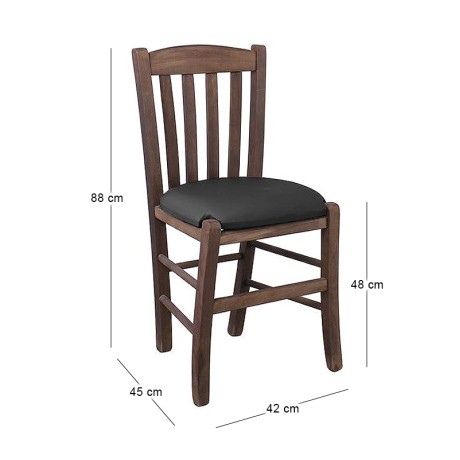 CASA Beech Chair Impregnation Walnut/Pu Black