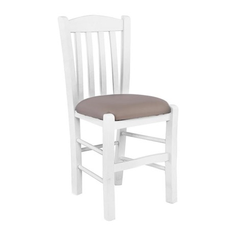 CASA Beech Chair Impregnation Lacquer White/Pu Cappuccino