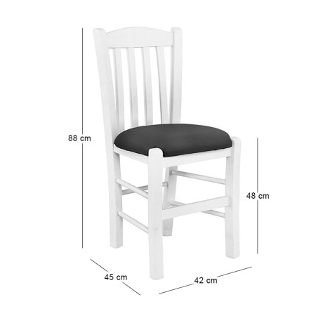 CASA Beech Chair Impregnation Lacquer White/Pu Black