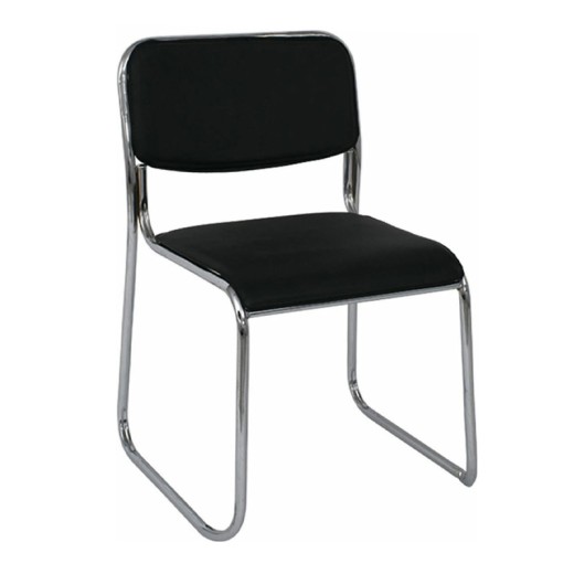 Campus guest chair by hard Pvc in black color 51x52x78cm.