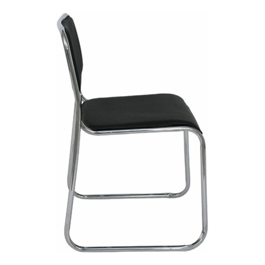 Campus guest chair by hard Pvc in black color 51x52x78cm.
