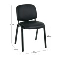 SIGMA Stacking Chair Black Frame/Black Pvc