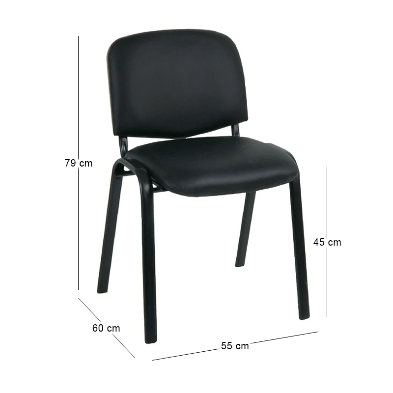 SIGMA Stacking Chair Black Frame/Black Pvc
