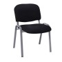 SIGMA Stacking Chair Silver Frame/Black Fabric