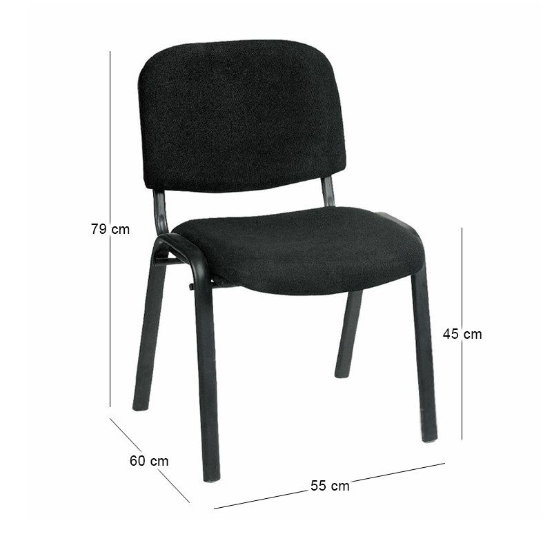 SIGMA Stacking Chair Black Frame/Black Fabric