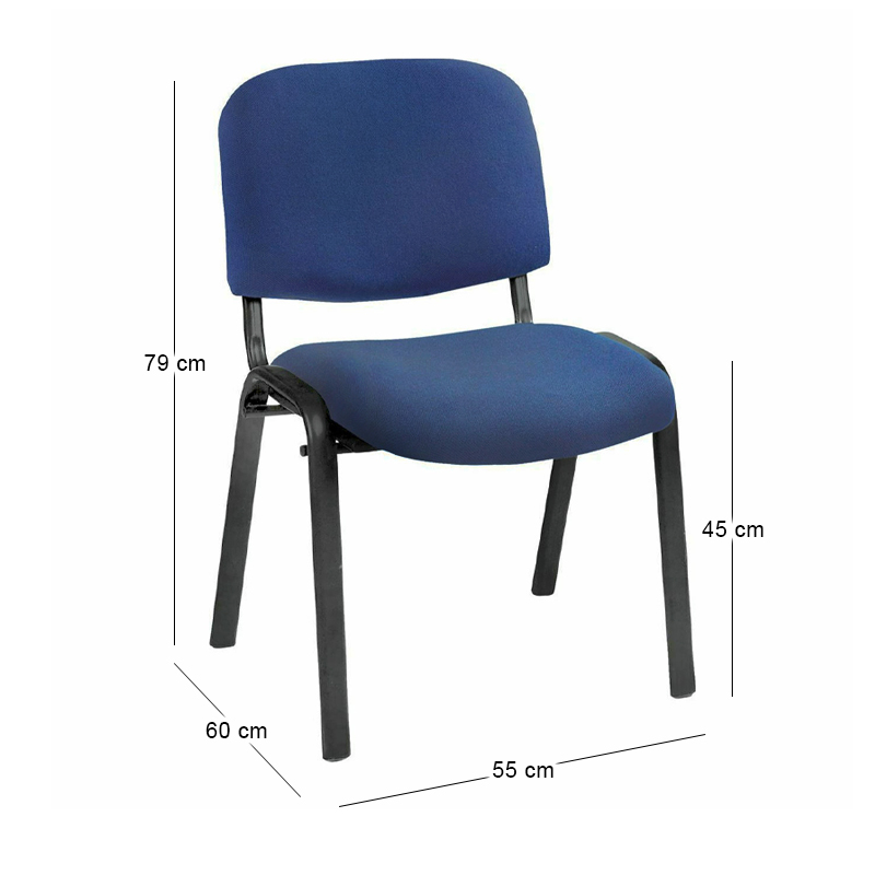 SIGMA Stacking Chair Black Frame/Blue Fabric