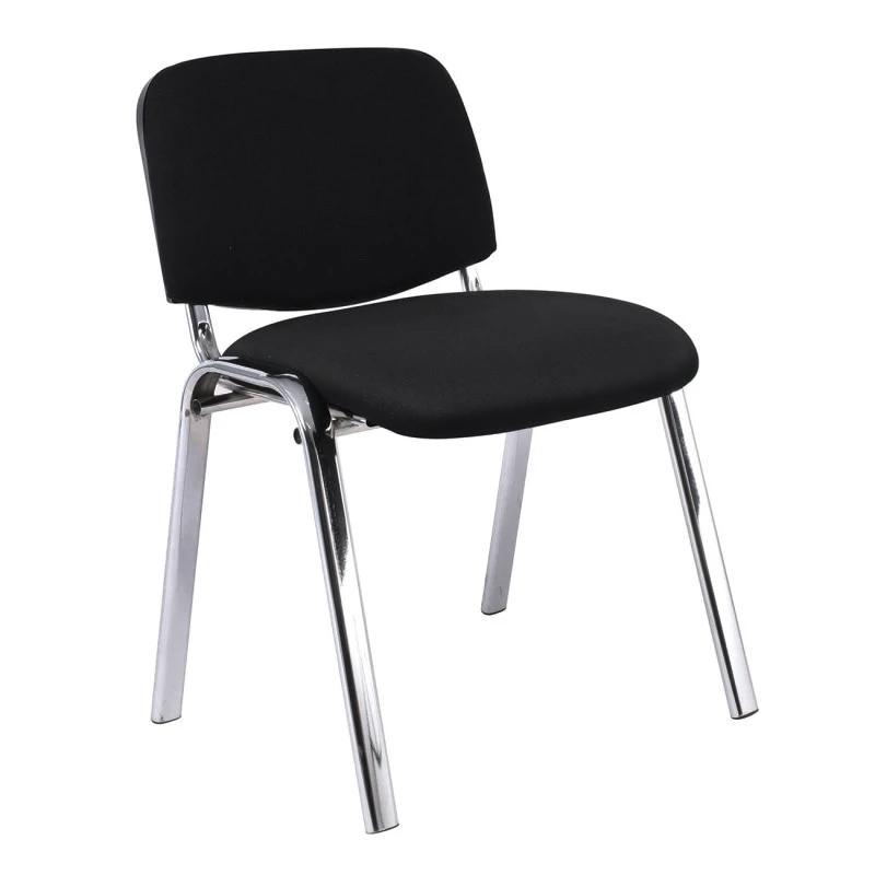 SIGMA Stacking Chair Chrome Frame/Black Fabric