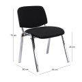 SIGMA Stacking Chair Chrome Frame/Black Fabric