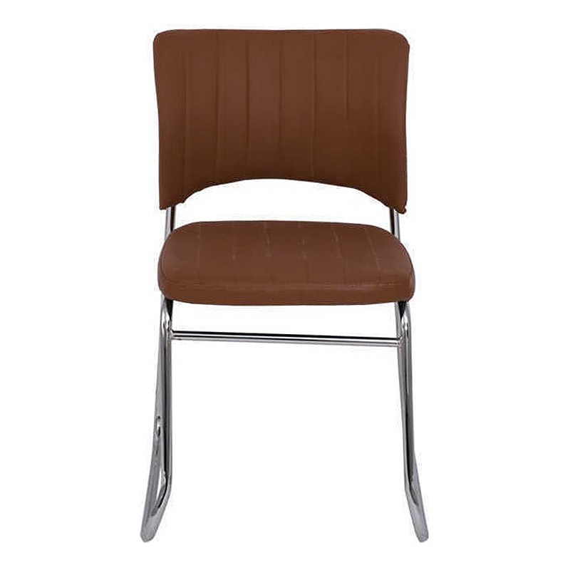 VENUS Chair/Chromed Frame/Brown Pu