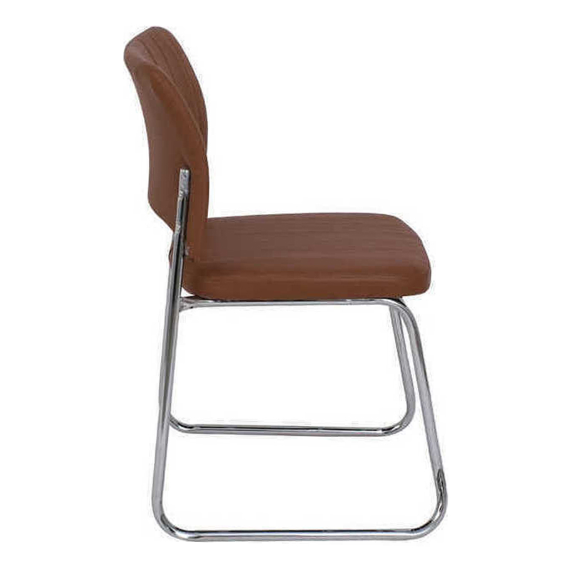 VENUS Chair/Chromed Frame/Brown Pu