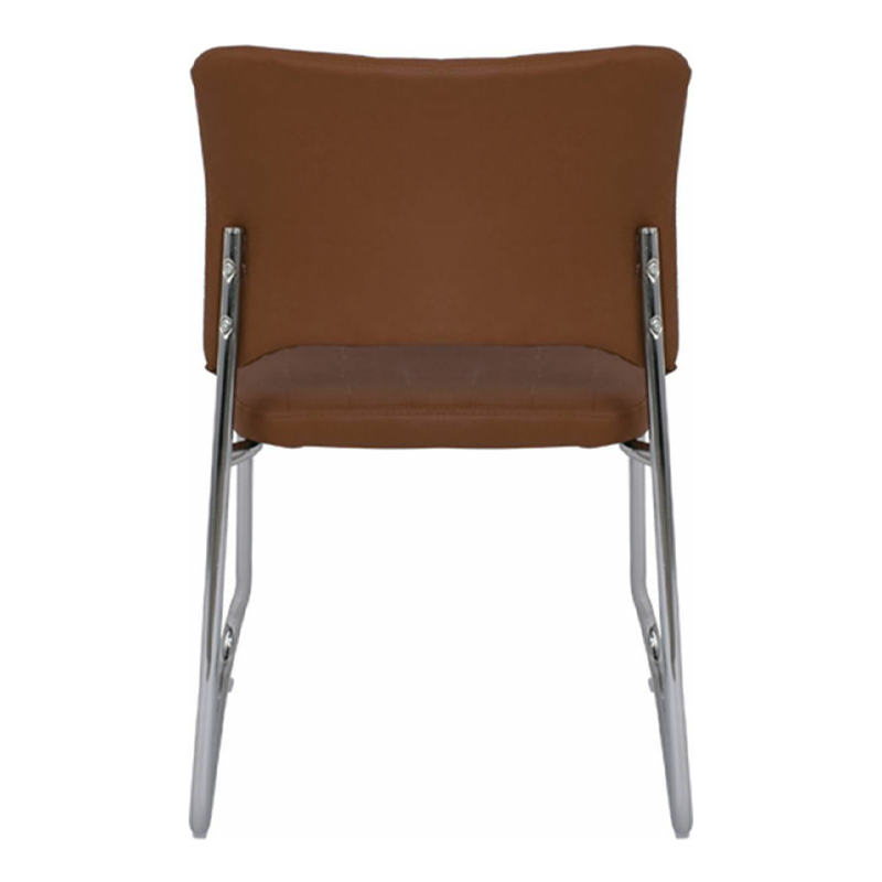 VENUS Chair/Chromed Frame/Brown Pu