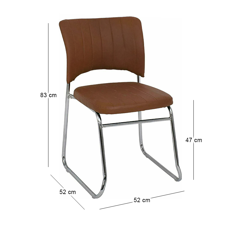 VENUS Chair/Chromed Frame/Brown Pu