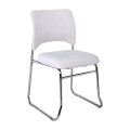 Visitor office chair Venus with inox skeleton and lining of artificial leather Pu in dark brown color 45x47x80cm