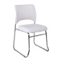 Visitor office chair Venus with inox skeleton and lining of artificial leather Pu in white color 52x52x83cm