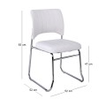 Visitor office chair Venus with inox skeleton and lining of artificial leather Pu in dark brown color 45x47x80cm