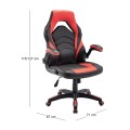Καρέκλα Gaming από τεχνόδερμα Pu σε χρώμα μαύρο/κόκκινο 71x67x115/127εκ.