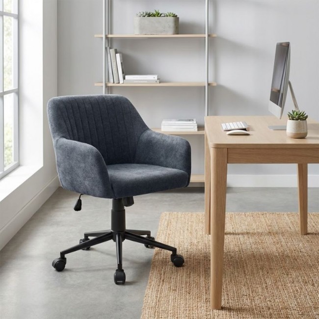 Alice Megapap office chair with linen fabric in anthracite color 61x61x80/90cm.