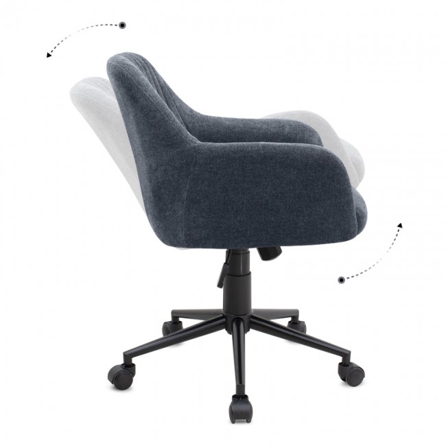 Alice Megapap office chair with linen fabric in anthracite color 61x61x80/90cm.