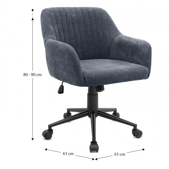 Alice Megapap office chair with linen fabric in anthracite color 61x61x80/90cm.