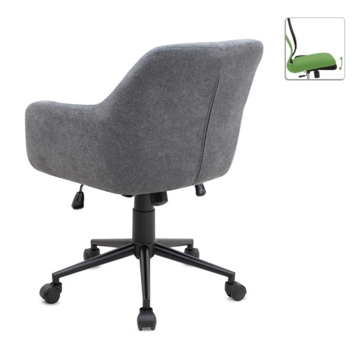 Alice Megapap office chair with linen fabric in grey color 61x61x80/90cm.