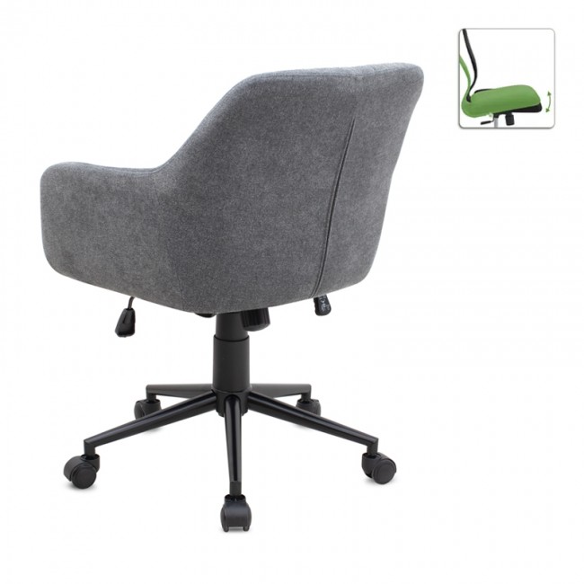 Καρέκλα γραφείου Alice Megapap υφασμάτινη χρώμα γκρι 61x61x80/90εκ.