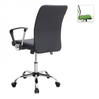 Καρέκλα γραφείου Avelon Megapap από τεχνόδερμα χρώμα μαύρο 60x56x94/103εκ.