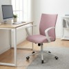 Berlin Megapap office chair with linen fabric in pink - white color 64x63x89/96cm.
