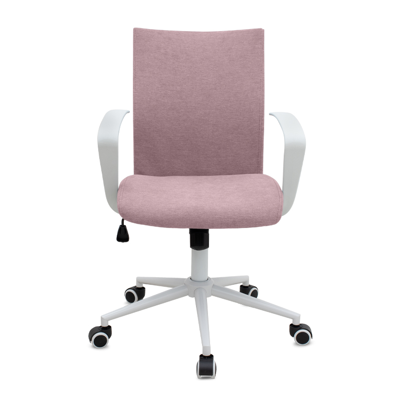 Berlin Megapap office chair with linen fabric in pink - white color 64x63x89/96cm.
