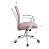 Berlin Megapap office chair with linen fabric in pink - white color 64x63x89/96cm.