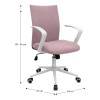Berlin Megapap office chair with linen fabric in pink - white color 64x63x89/96cm.