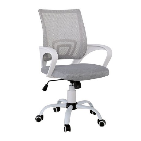 Καρέκλα γραφείου BF2101-S ύφασμα Mesh χρώμα γκρι - λευκό 57x53x86-96εκ.