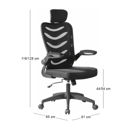 Καρέκλα γραφείου BF2940 ύφασμα mesh χρώμα μαύρο 61x65x118/128εκ.