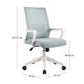 BF2965 Office Armchair White/Mesh Grey-Blue