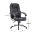 BF6950W Πολυθρόνα Γραφείου Διευθυντή, Pu Μαύρο 68x75x112/122cm