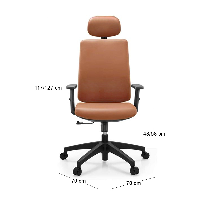 BF8200 Πολυθρόνα Γραφείου Διευθυντή, Pu Camel 70x70x117/127cm
