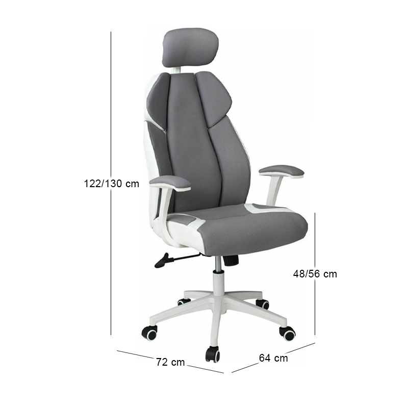 BF8300 Manager Armchair Grey Microfiber/White Pu