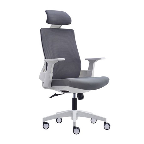 Καρέκλα γραφείου BF8900 ύφασμα mesh χρώμα γκρι - λευκό 64x66x116/128εκ.