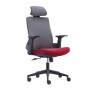 Καρέκλα γραφείου BF8900 ύφασμα mesh χρώμα γκρι - μπορντώ 64x66x116/128εκ.
