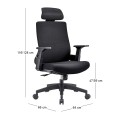 BF8900 Manager Armchair Black Mesh/Fabric