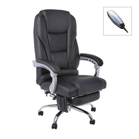 Καρέκλα γραφείου BF9350 με massage τεχνόδερμα χρώμα μαύρο 70x73x118/128εκ.