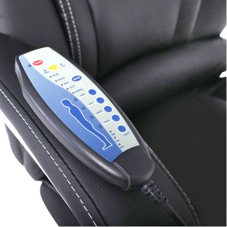 Καρέκλα γραφείου BF9350 με massage τεχνόδερμα χρώμα μαύρο 70x73x118/128εκ.
