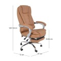 Καρέκλα διευθυντή relax από τεχνόδερμα PU σε χρώμα μπεζ 67x72x120/128εκ.
